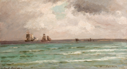 Ships off Hornbæk., 1884, Carl Locher