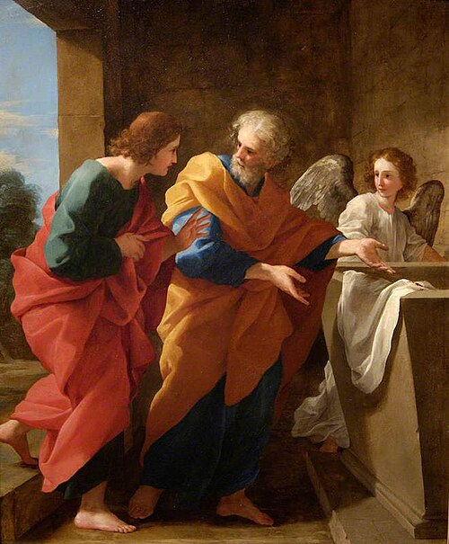 Saint John and Saint Peter at the Empty Tomb of Christ, , Giovanni Francesco Romanelli