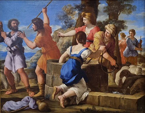 Moïse et les filles de Jethro, , Giovanni Francesco Romanelli