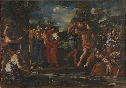 Moses drawing Water from the Rock, 1632, Giovanni Francesco Romanelli