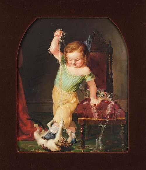 Child Playing with Cat, 1856, Lilly Martin Spencer