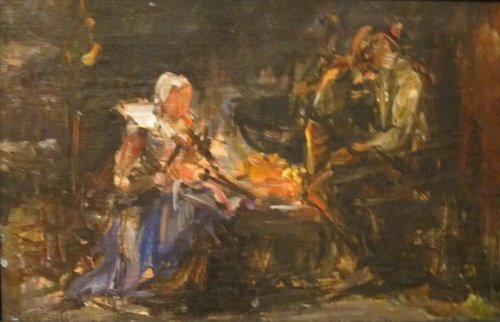 Sketch for Chimney Corner, 1892, Henry Mosler