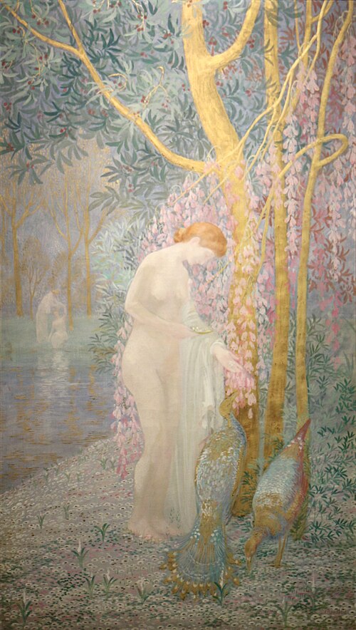 La femme au paon, 1909, Constant Montald