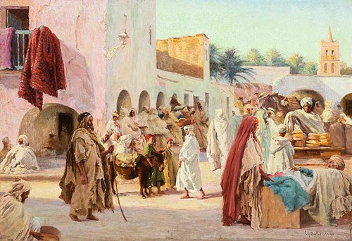 Scène de marché animé au Maroc, 1913, Louis-Joseph Anthonissen