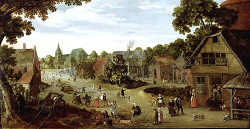 Village scene with a farmers' fair, 1619, Cornelis Liefrinck II