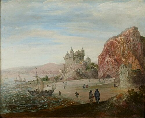 Coastal Landscape with Granite Cliffs, 1615, Cornelis Liefrinck II