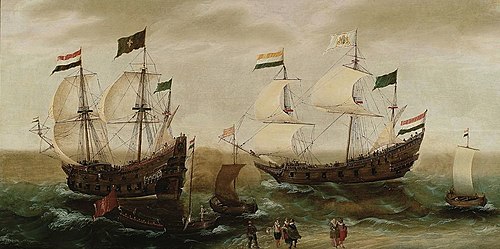 Paysage marin avec des bateaux le long de la côte, 1620, Cornelis Verbeeck