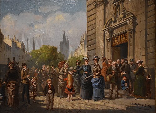 Sortie de messe, 1884, Jules de Verneilh