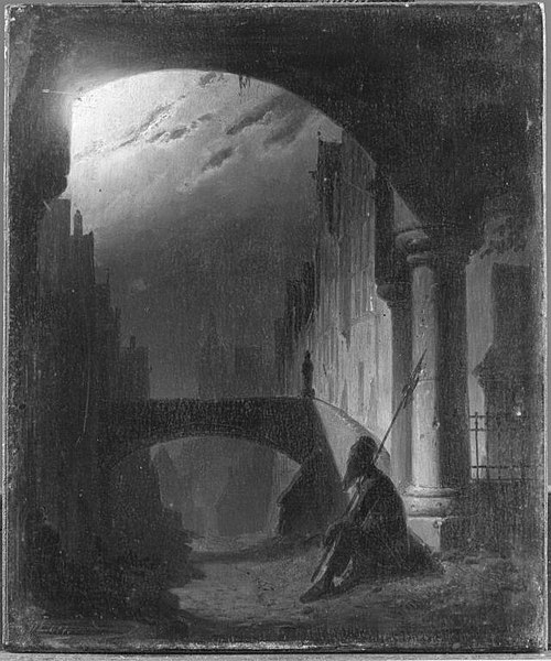 Nachtwächter mit Hellebarde, 1857, Wilhelm Lichtenheld