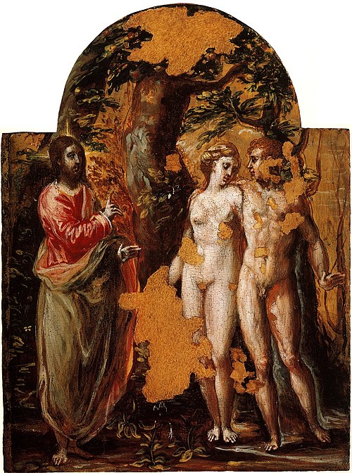 Adam and Eve before God the Father, 1568, Le Greco
