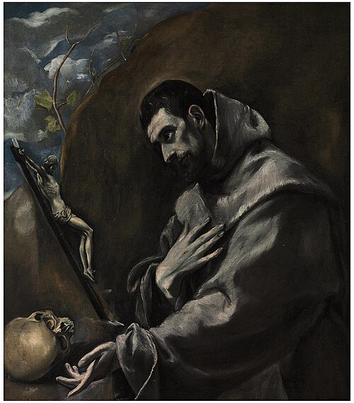 Saint Francis of Assisi in meditation, 1600, El Greco