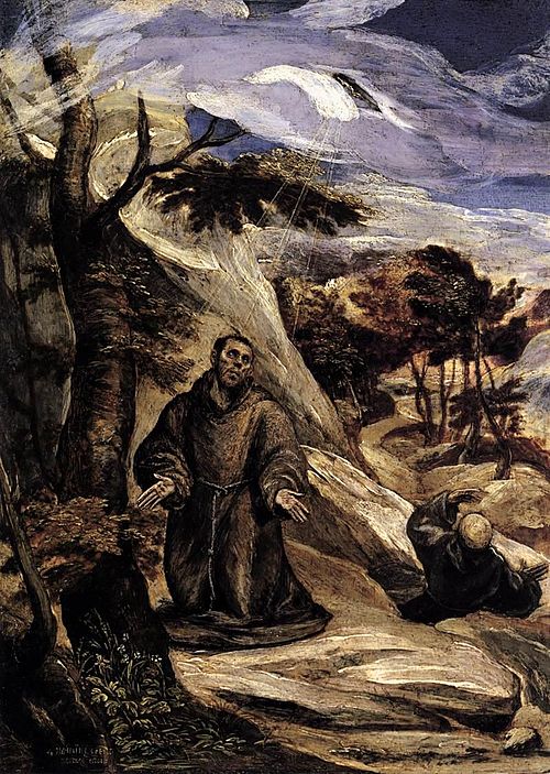 St Francis Receiving the Stigmata, 1600, El Greco