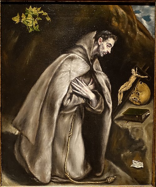 Saint Francis Kneeling in Meditation, 1605, Le Greco