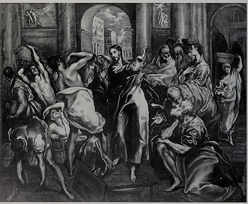 Christ Driving the Money Changers from the Temple, 1600, El Greco