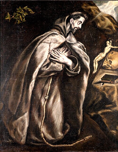 Saint Francis in Prayer before a Crucifix, 1610, Le Greco