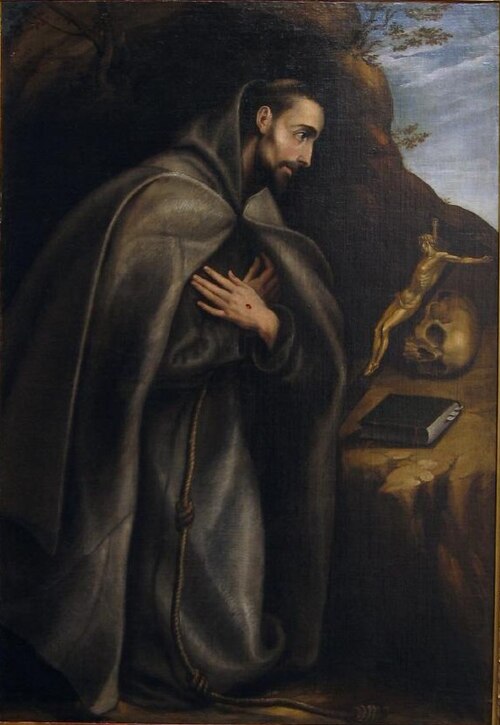 St. Francis kneeling in meditation, 1610, Le Greco