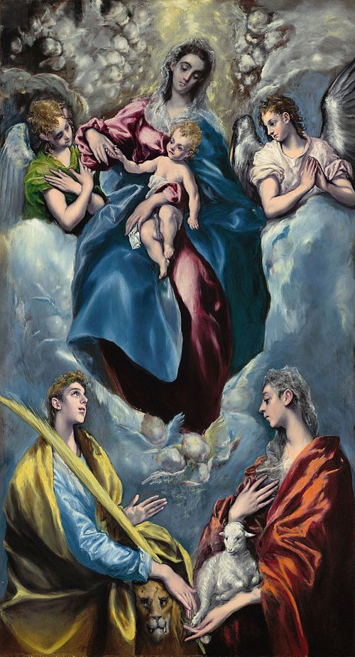 Madonna and Child with Saint Martina and Saint Agnes, 1598, Le Greco