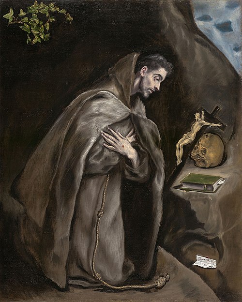 Saint Francis Kneeling in Meditation, 1597, El Greco