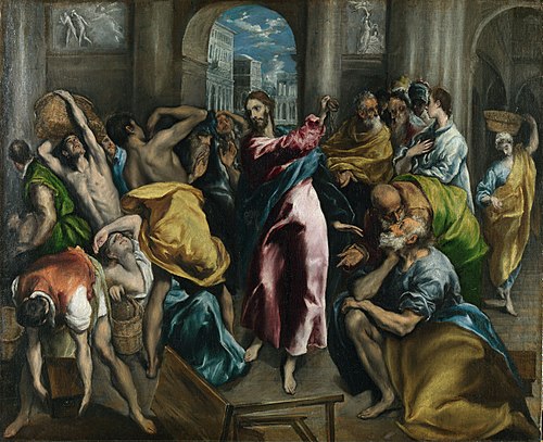 Christ Driving the Money Changers from the Temple, 1600, El Greco