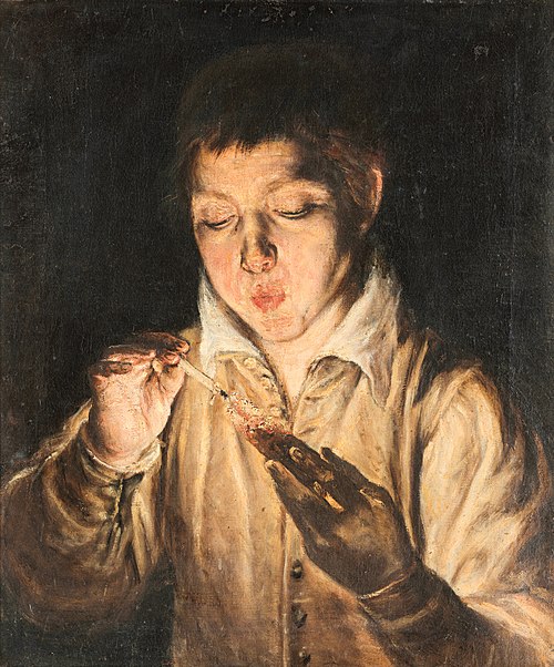 Jeune Garçon soufflant sur un tison, 1570, Le Greco
