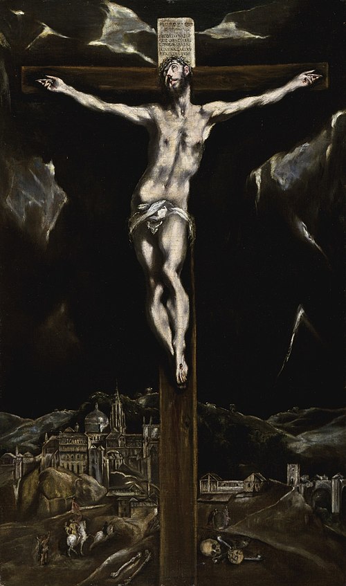 Christ on the Cross with a View of Toledo, 1607, Le Greco