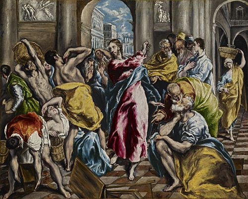 L'Expulsion des marchands du temple, 1595, Le Greco