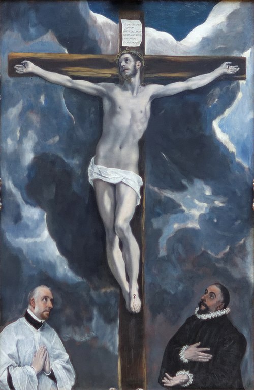 Christ on the Cross Adored by Donors, 1590, El Greco
