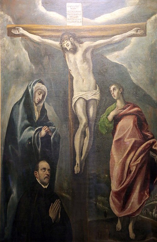 Crucifixion with the Virgin Mary and Saint John the Evangelist, 1590, El Greco