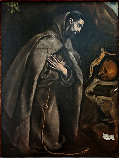 Saint Francis in Prayer before a Crucifix, 1590, El Greco