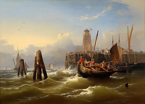 Port of Dunkrik, 1862, Eduard Schmidt