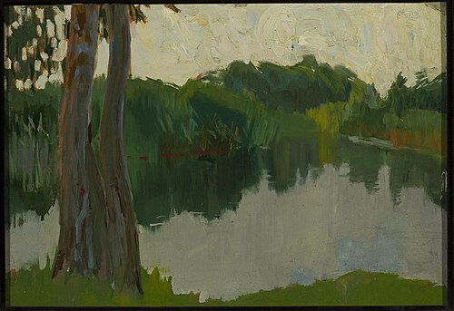 Sketch of a landscape - Pond, 1907, Konrad Krzyżanowski