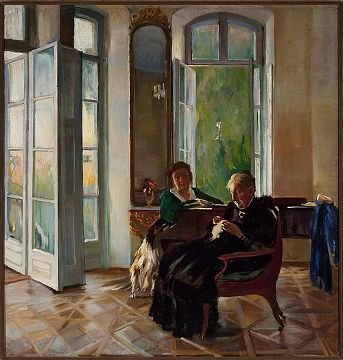 Music room interior in Peremyl, 1914, Konrad Krzyżanowski