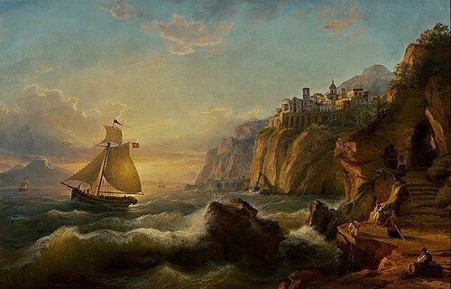 The cliff at Sorrento, 1857, Eduard Agricola