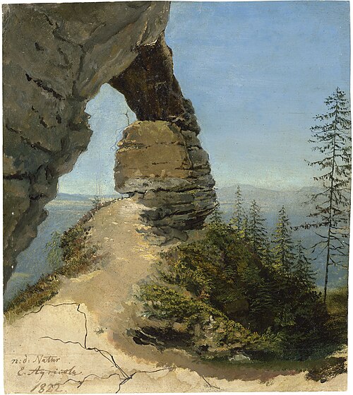The Prebischtor (Pravčická brána) in the Bohemian Switzerland, 1822, Eduard Agricola