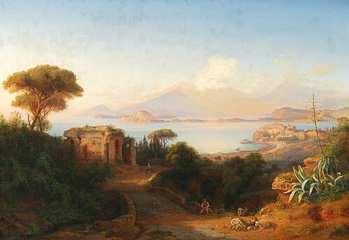 View from the island of Procida in the Gulf of Naples, 1847, Eduard Agricola