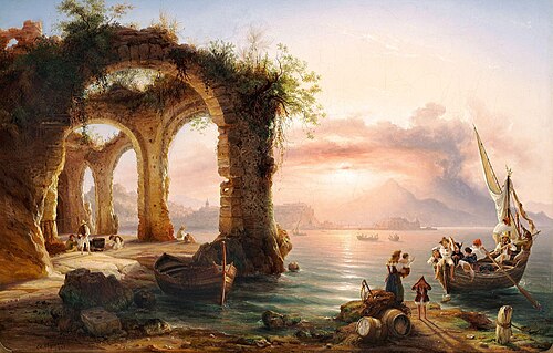 Sunset in the Bay of Naples, 1835, Eduard Agricola