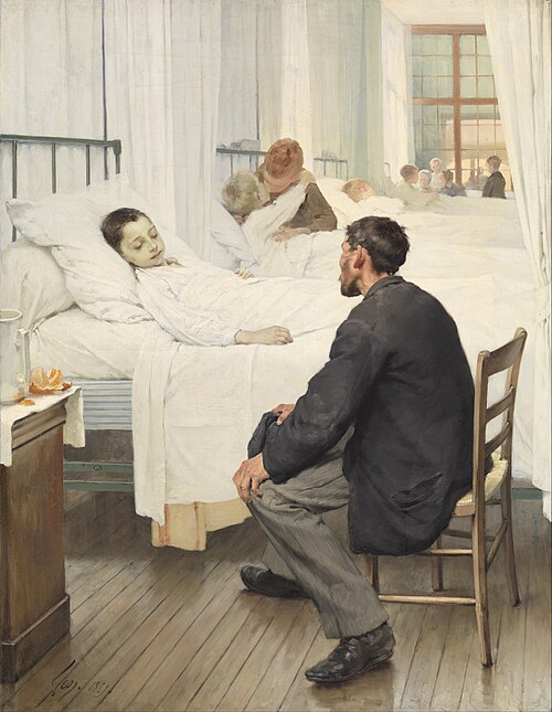 Le Jour de la visite à l'hôpital, 1889, Henri Jules Jean Geoffroy