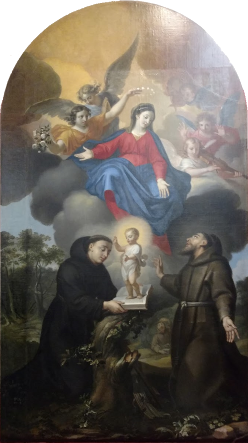 L'Apparition de la Vierge et de l'Enfant Jésus à saint François d'Assise et saint Antoine de Padoue, 1663, Daniel Hallé