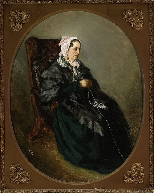 Portrait of artist's aunt, sketch, 1851, Henryk Rodakowski