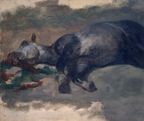 Leżący koń, 1853, Henryk Rodakowski