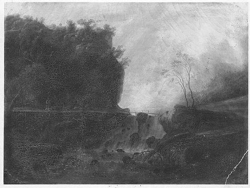 Ideallandschaft mit Wasserfall, 1772, Martin Ferdinand Quadal