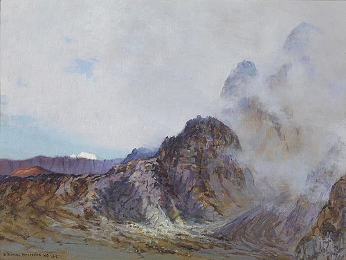 Haleakala, rim of the crater at sunrise, 1916, David Howard Hitchcock