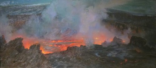 Halema‘uma‘u Eruption at Night, , David Howard Hitchcock