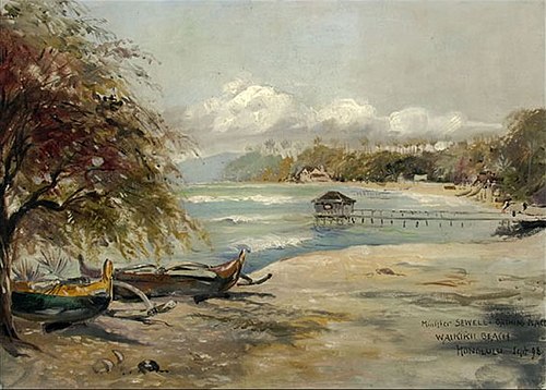 Minister Sewell's Bathing Place, Waikikii Beach, Honolulu, 1898, D. Howard Hitchcock