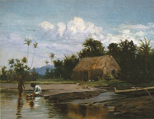 Grass House with Two Figures, 1902, D. Howard Hitchcock