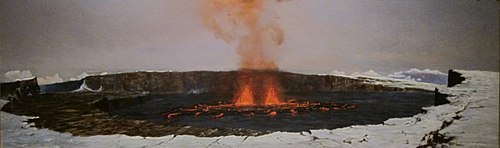 Mokuaweoweo Crater During Eruption of 1896, 1896, David Howard Hitchcock