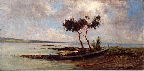 Beached Canoe, Hilo Bay, 1897, D. Howard Hitchcock