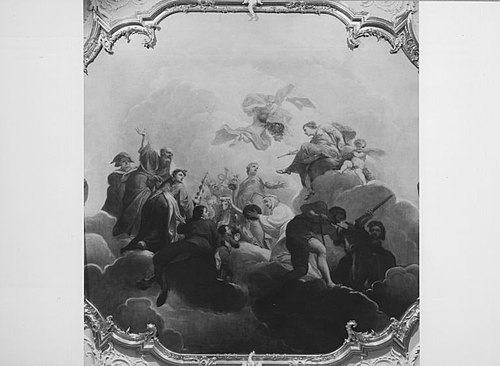 Dankopfer für Erfolge (Deckenbild), 1690, Antonio Bellucci
