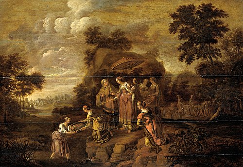 Pharaoh's daughter discovers Moses in the rush basket, 1622, Guilliam du Gardijn