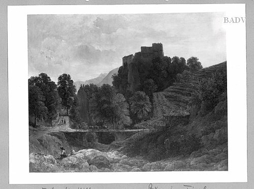 Landscape with castle, 1844, Wilhelm Erhardt